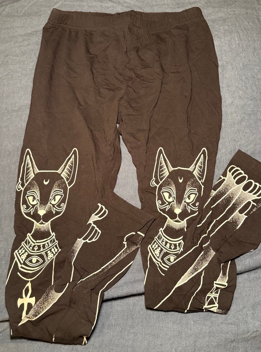 Killstar Sphynx Cat Wraparound Print Leggings Size Small
